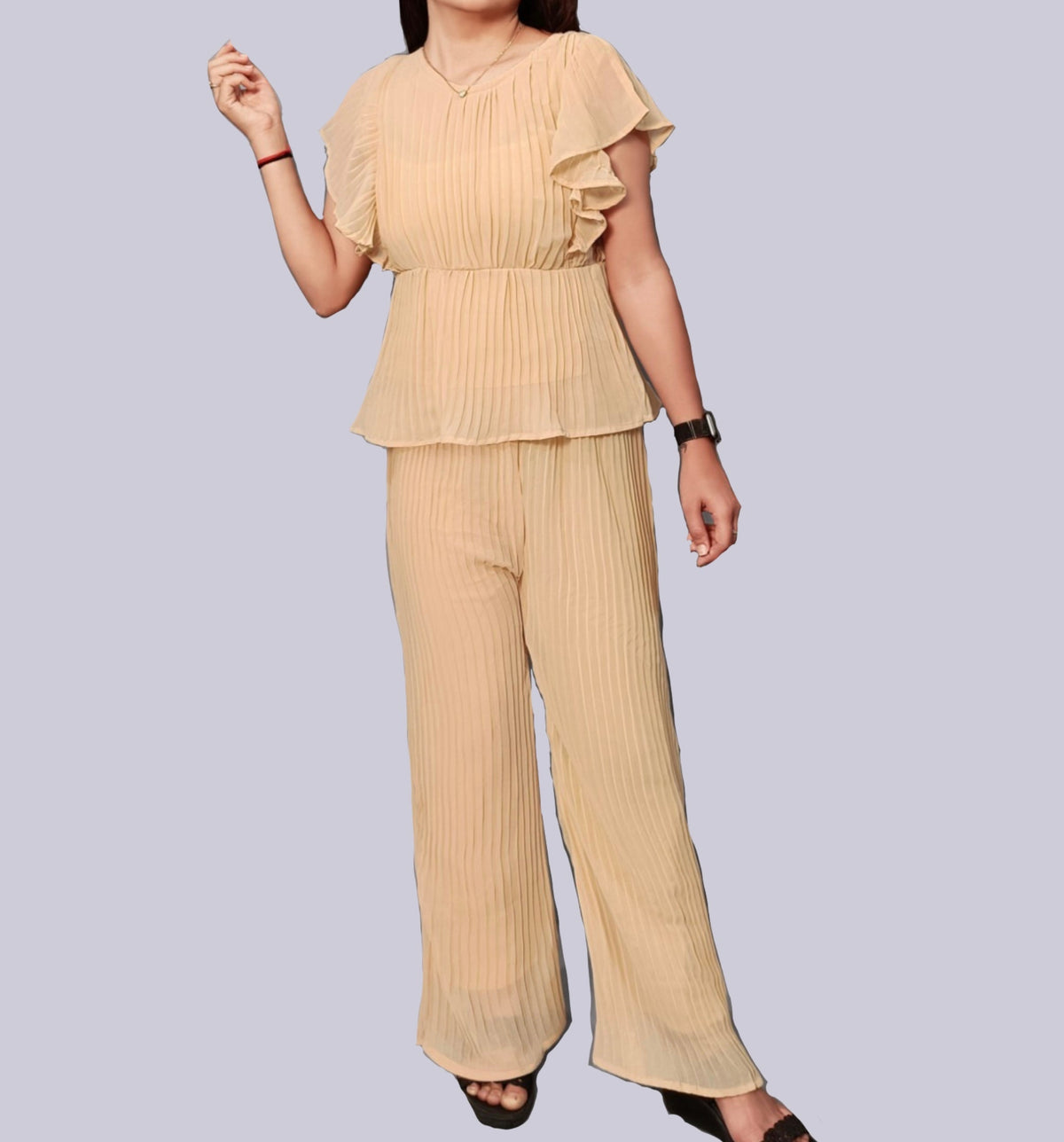 Pleated Fabric Coord Set - Errabelly