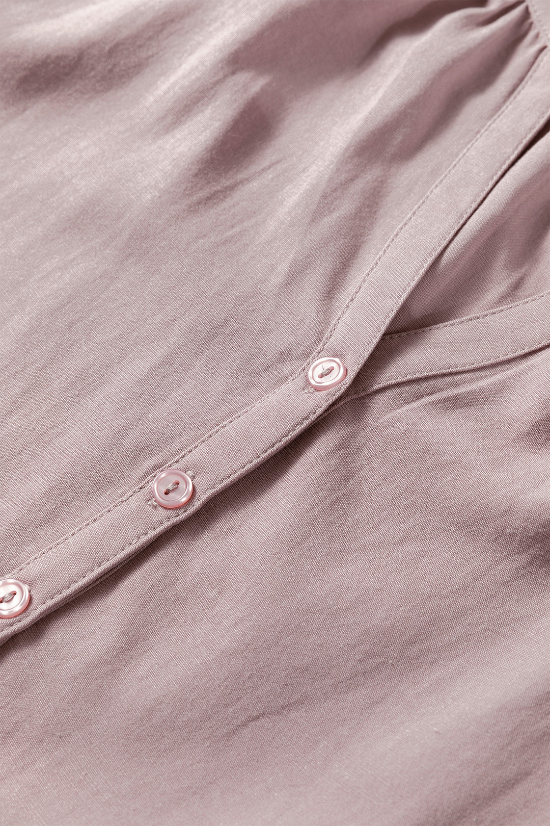 Sepia Rose Slit V Neck Ruffled Loose Blouse