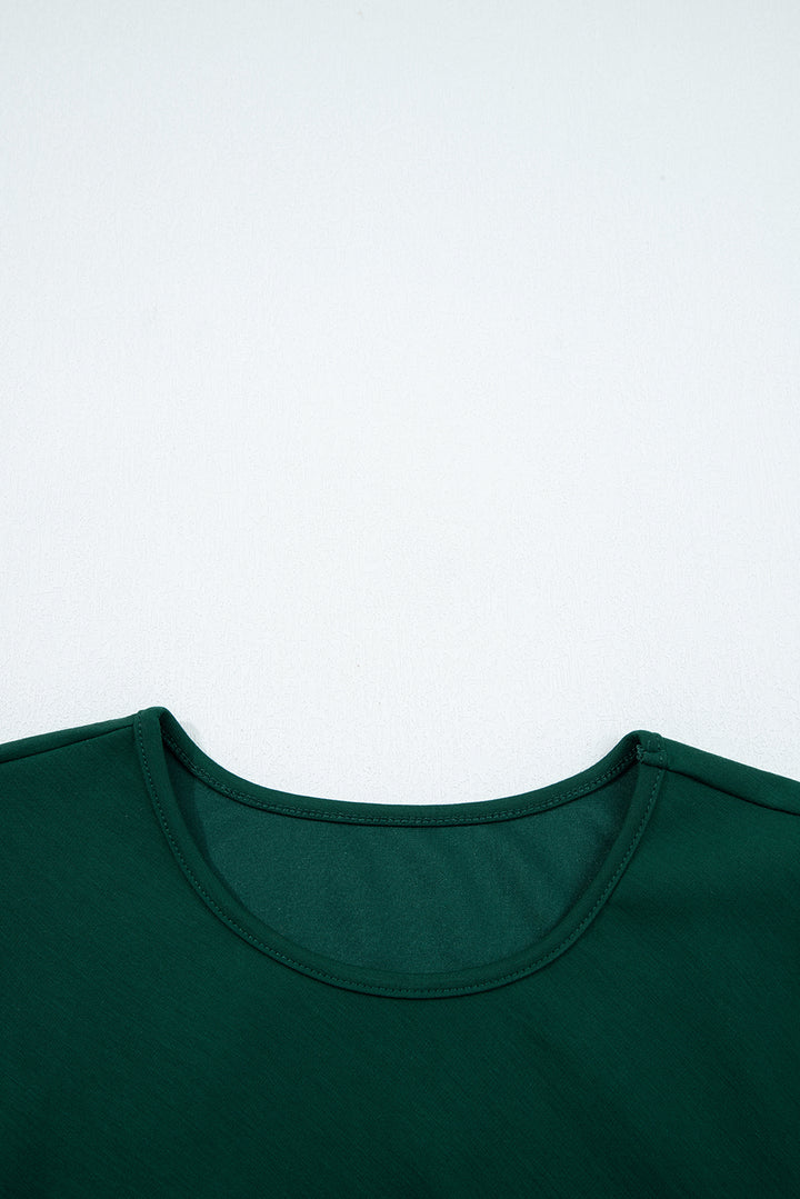 Burgundy Solid Color Ruched Detail Long Sleeve Midi Dress