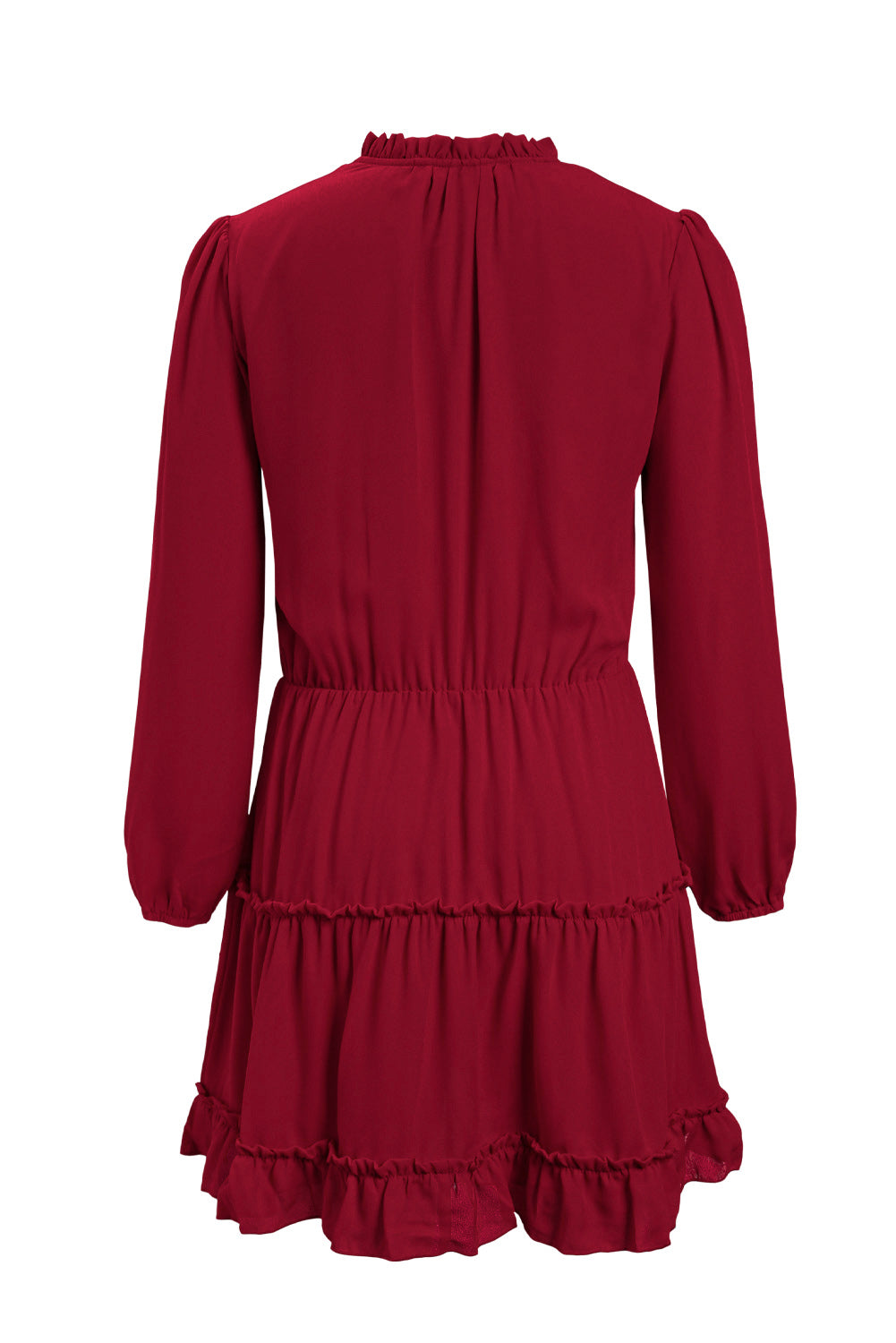 V Neck Long Sleeve Ruffle Tiered Mini Dress | Women