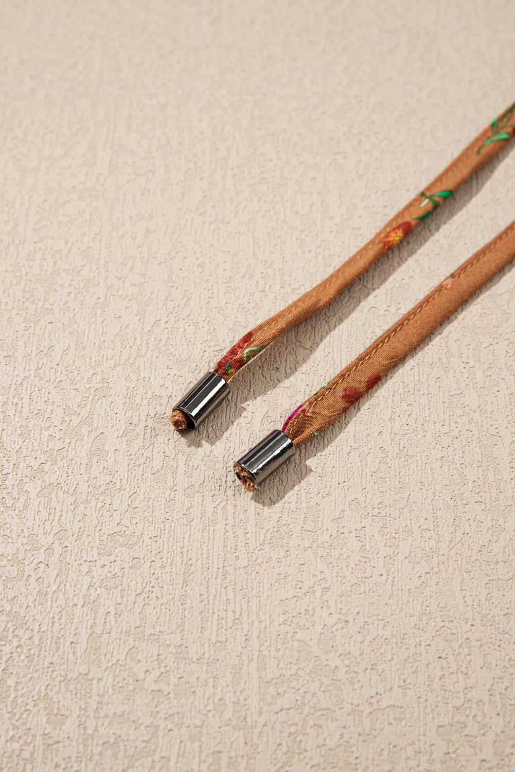 Brown Plus Size Floral Split V Neck Ruffled Sleeve Tiered Maxi Dress