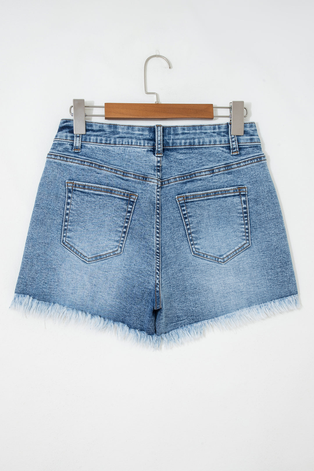 Dusk Blue Western Embroidery Stud Denim Shorts Summer Daily Wear