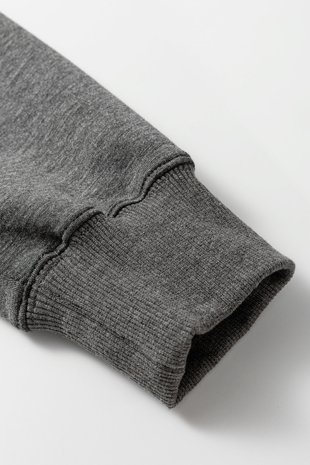 Medium Grey Collared V Neck Pullover Sweatshirt Sweatpants Set