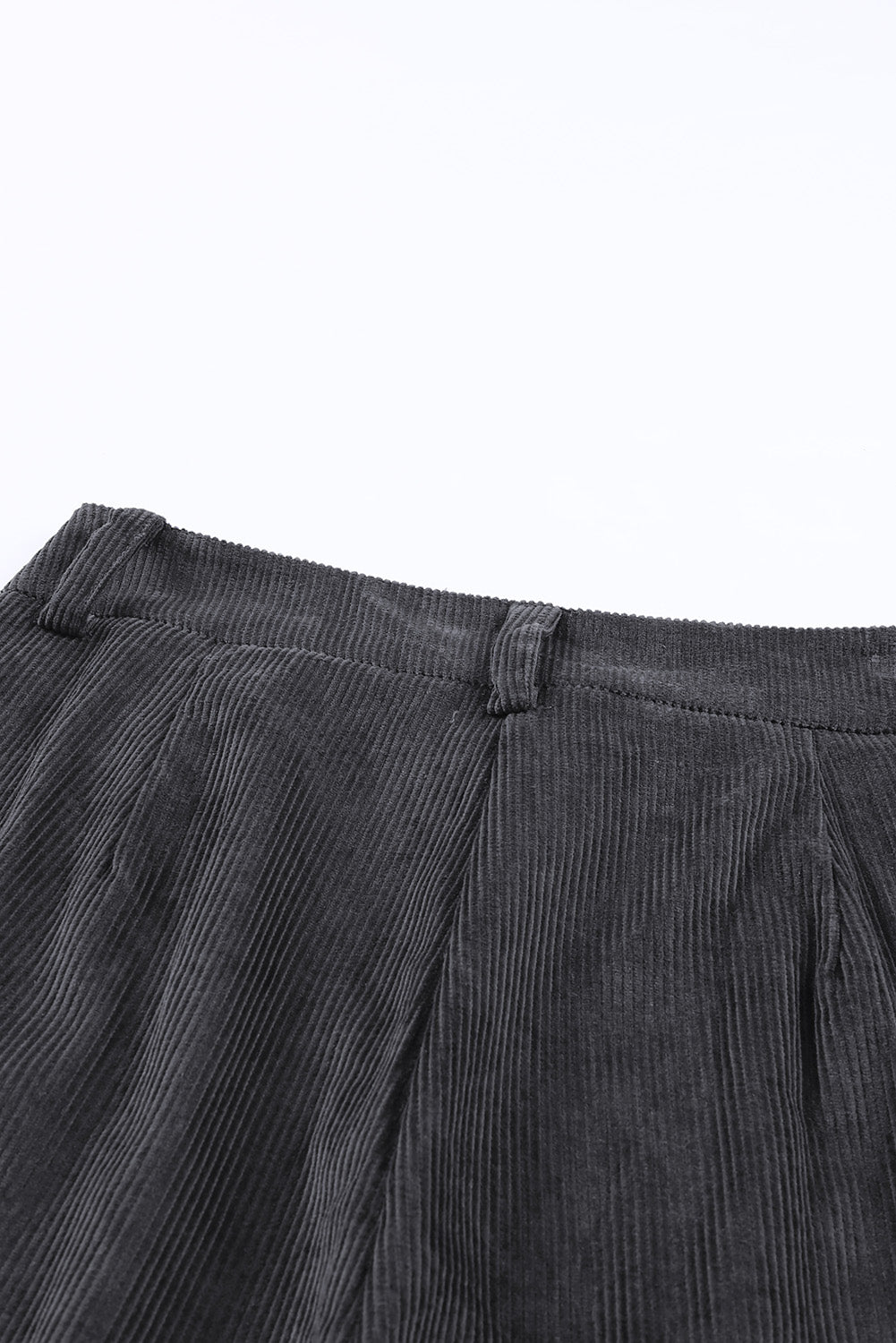 Gray Corduroy High Waist Straight Leg Pants| Women