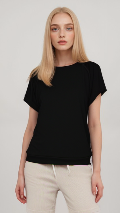 Solid Popcorn Causal T-shirt designed | Women