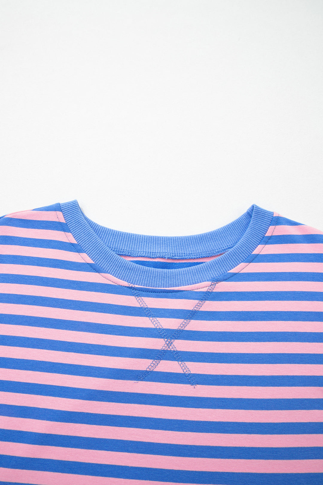 Pink Stripe Relaxed Short Sleeve Top Elastic Waist Drawstring Skort 2pcs Set