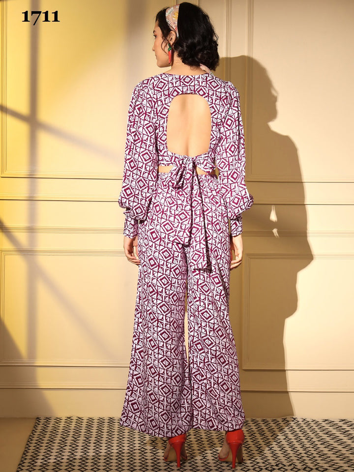 Maroon Digital Printed Co-ords Set | Women