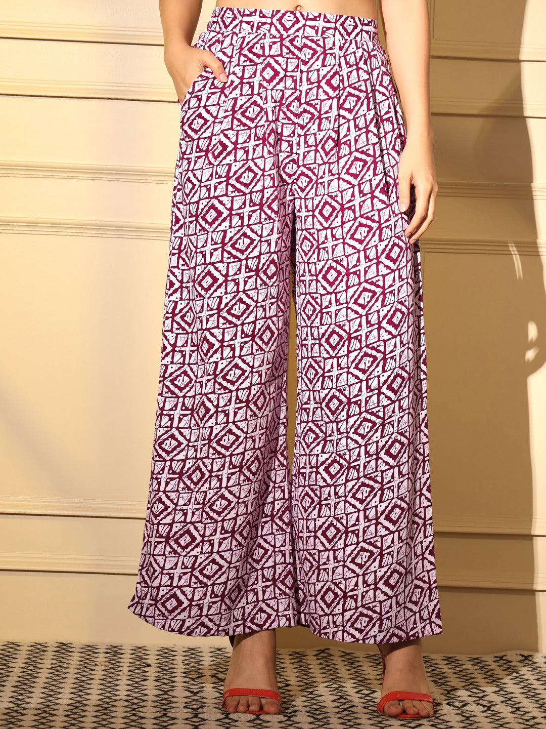 Maroon Digital Printed Co-ords Set | Women