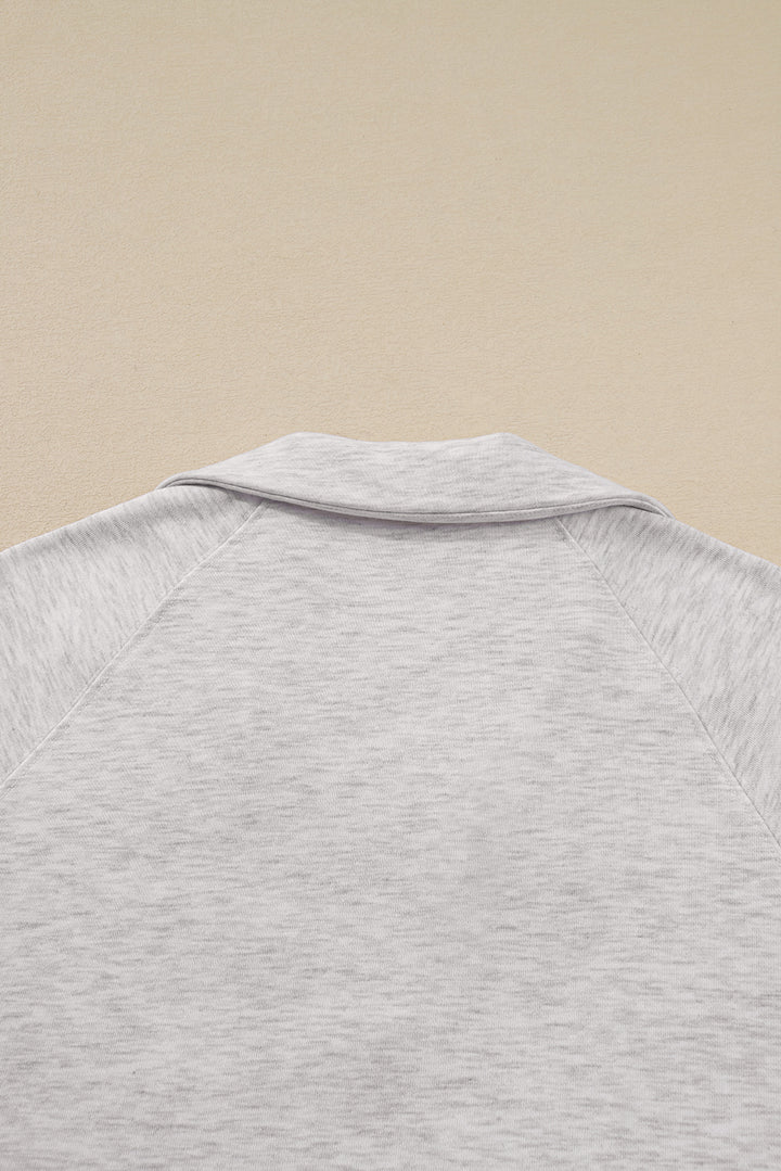 Dark Khaki Polo Collar V Neck Pullover and Drawstring Sweatpants Set