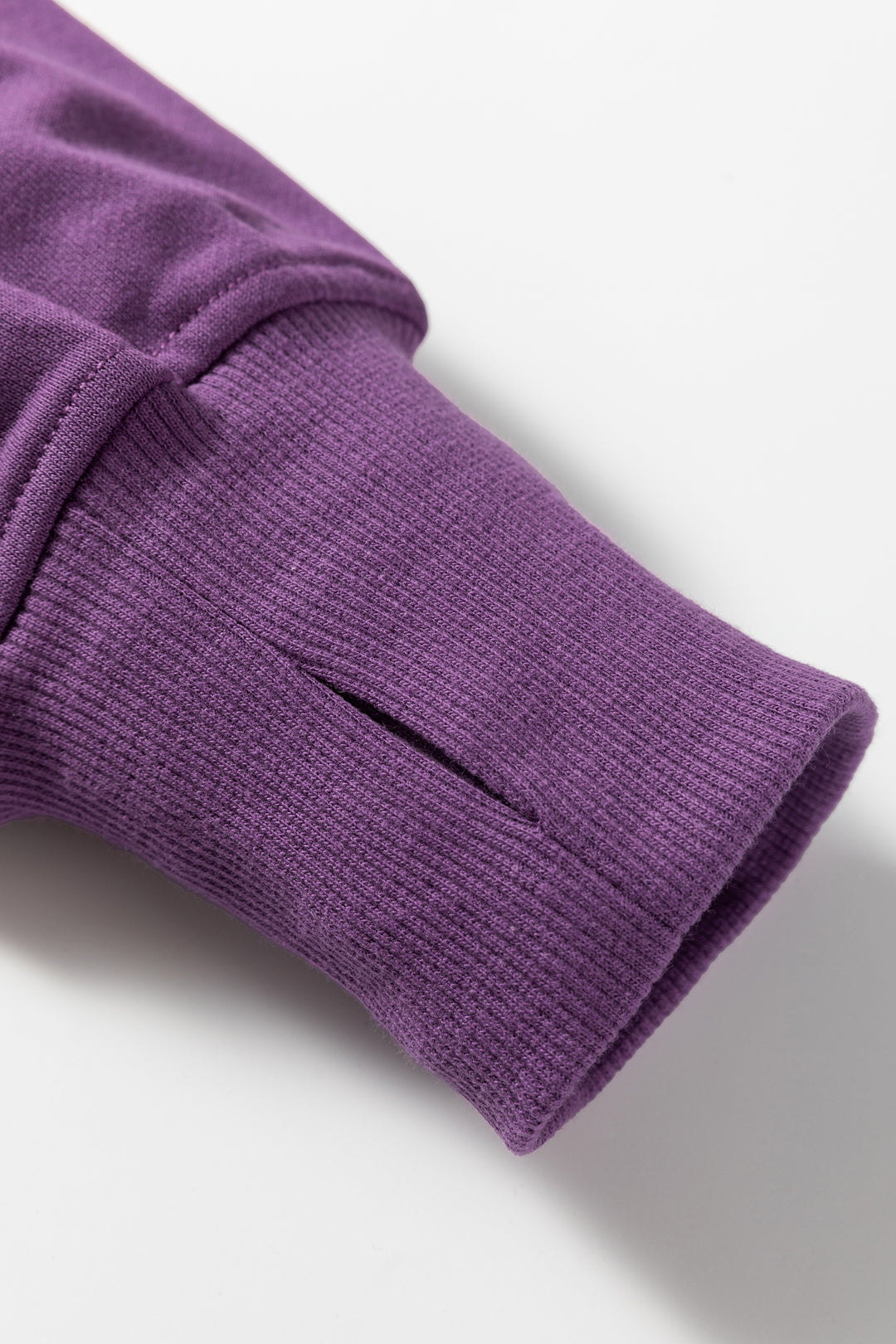 Orchid Mist Solid Color Oversize Slit Sweatshirt Ribbed Leggings 2pcs Set