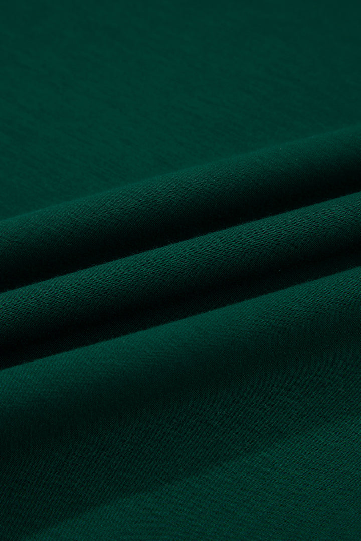 Burgundy Solid Color Ruched Detail Long Sleeve Midi Dress