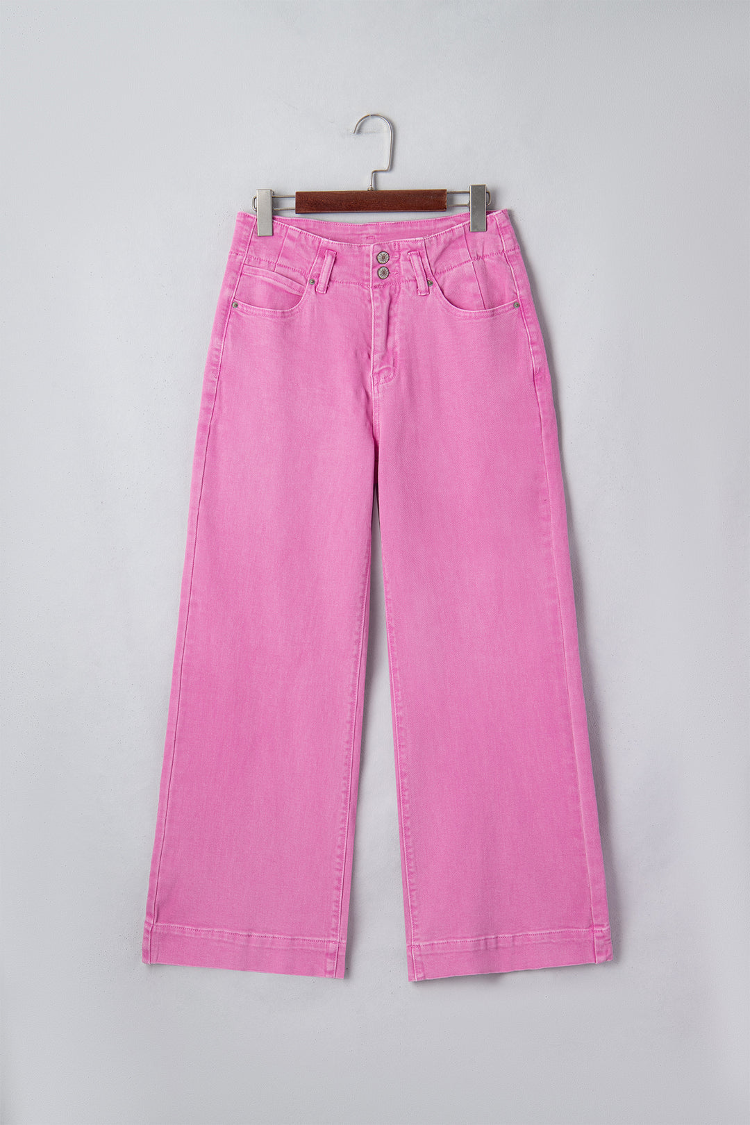 Black 2-Button High Waist Wide Leg Jeans