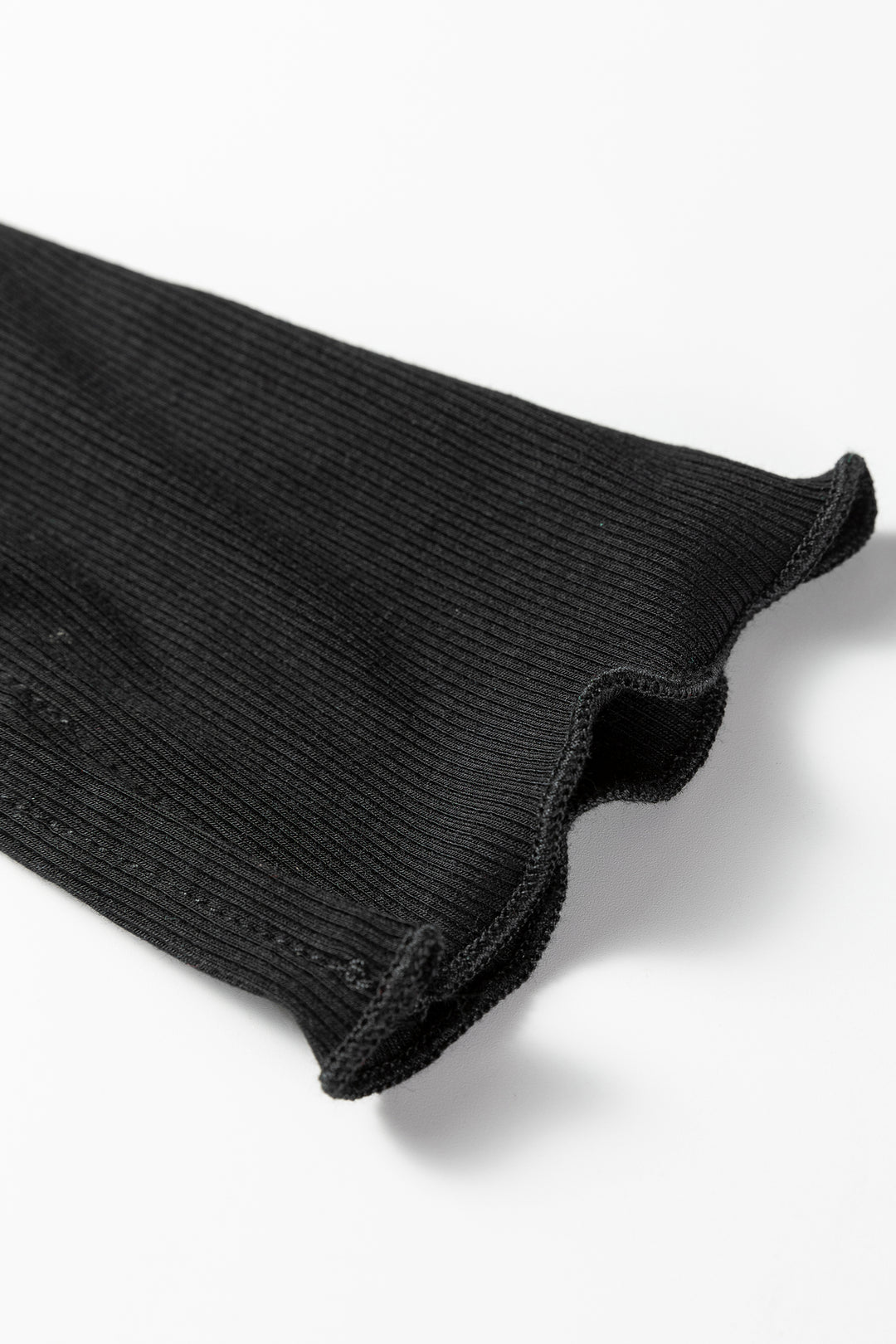 Black Sheer Lace Long Sleeve Slim Henley Top