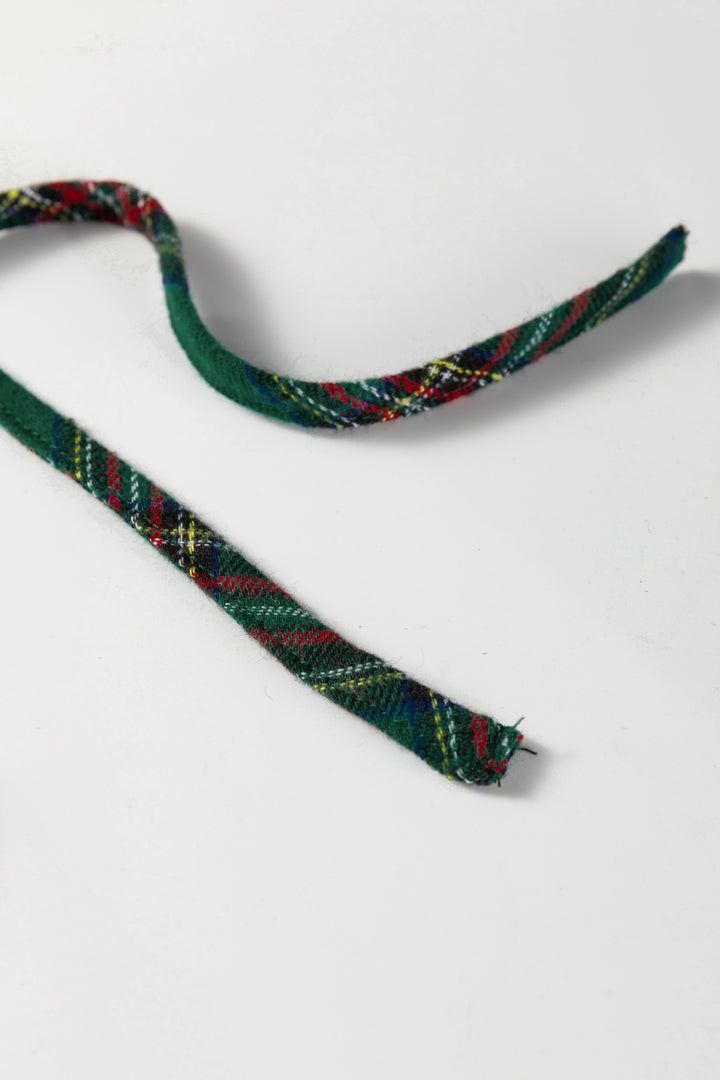 Green Plaid Contrast Patched Christmas Holiday Long Sleeve Shirt and Short 2pcs Pajama Set