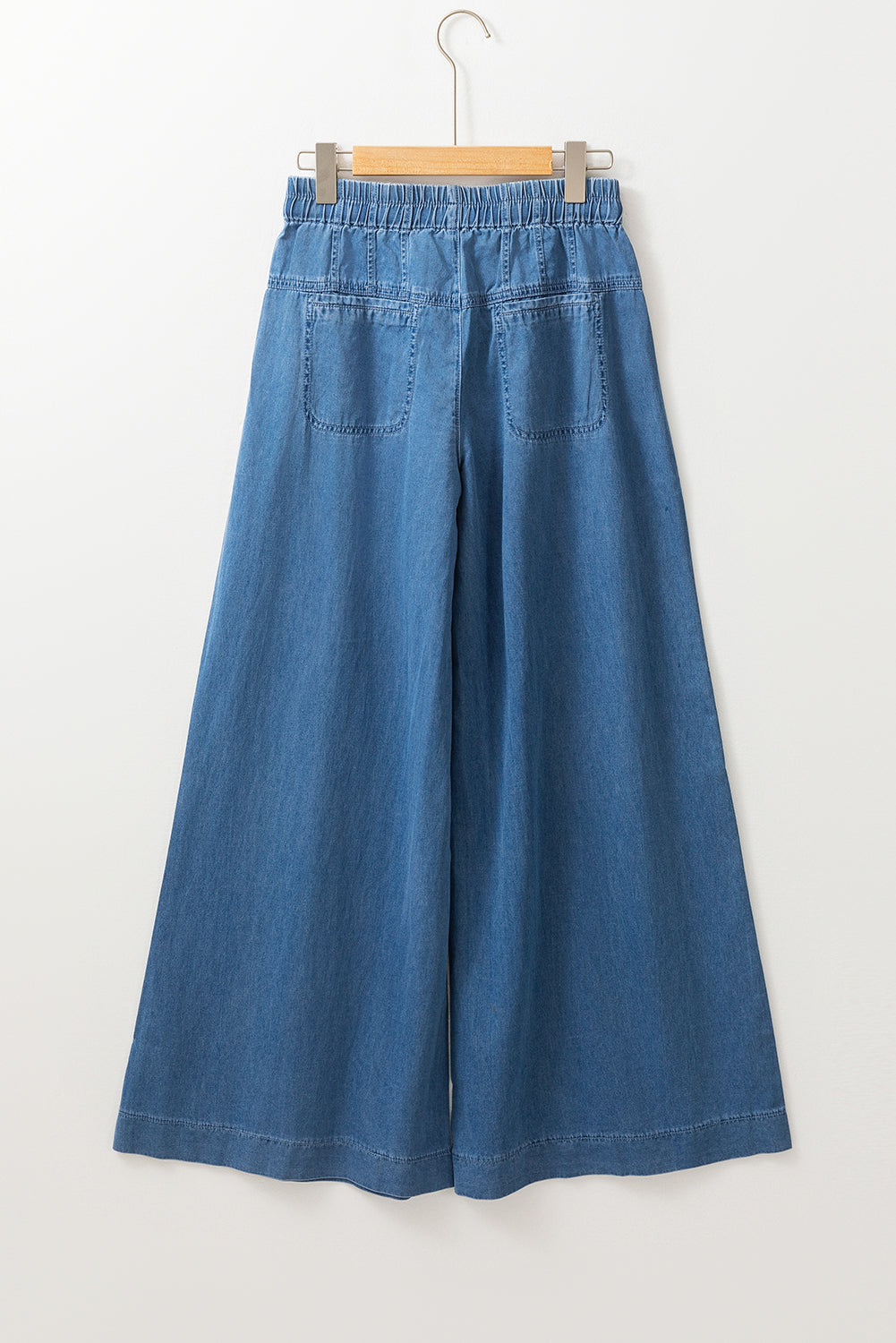 Dusk Blue Mineral Wash Button Fly Waist Wide Leg Jeans | Women