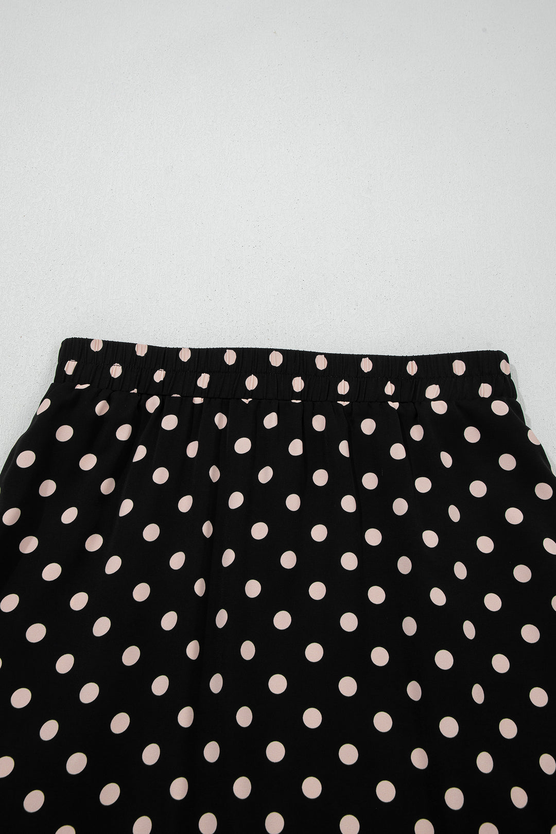 Black Asymmetric Polka Dot Print Sheer Lace Patchwork Maxi Skirt
