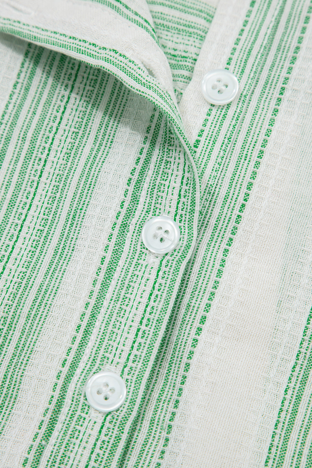 Green Breathable Gauze Half Button Short Sleeve Casual Blouse