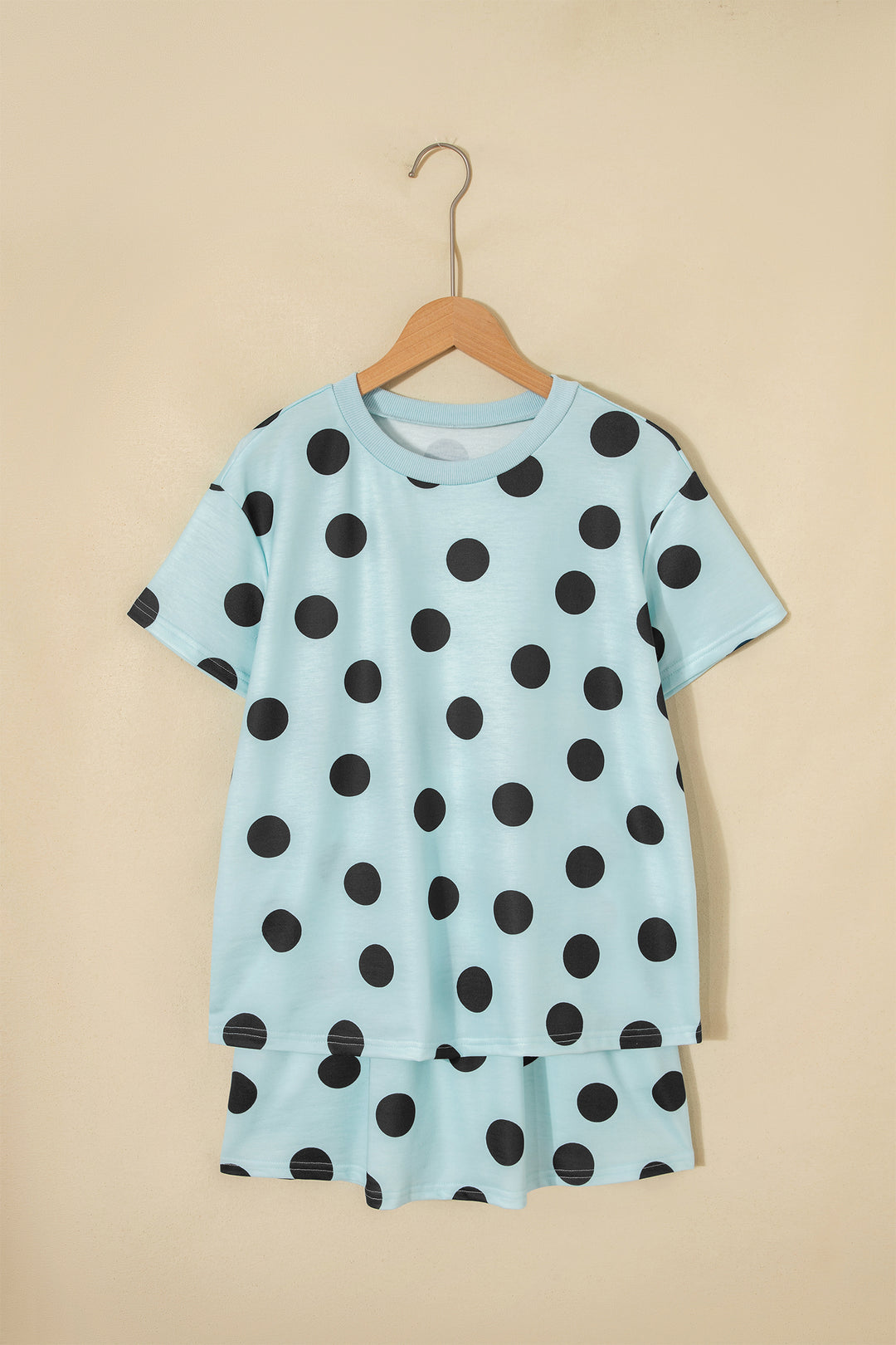 Pink Polka Dot Short Sleeve Top Casual Skort 2pcs Outfit