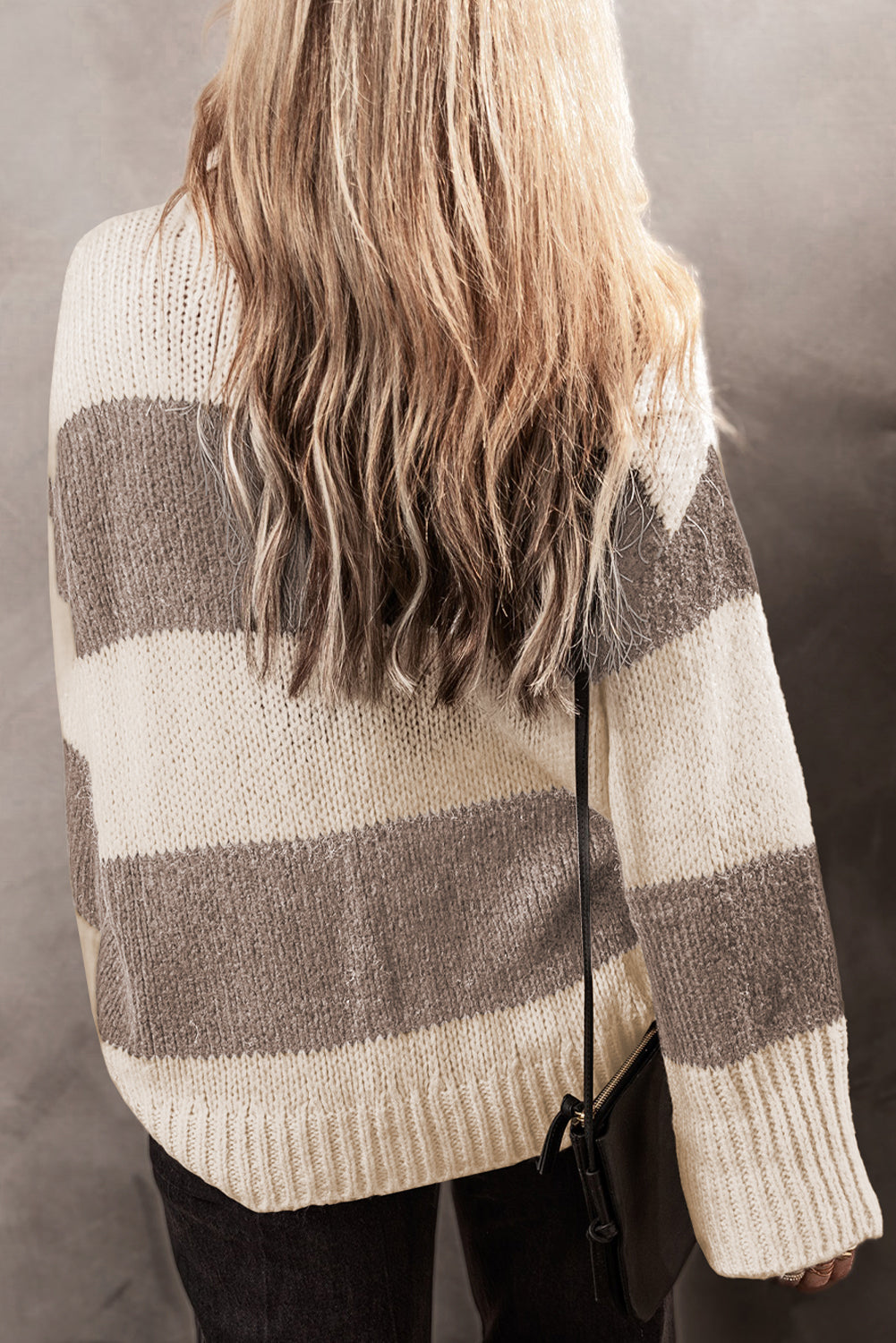 Simply Taupe Colorblock Loose Pullover Sweater