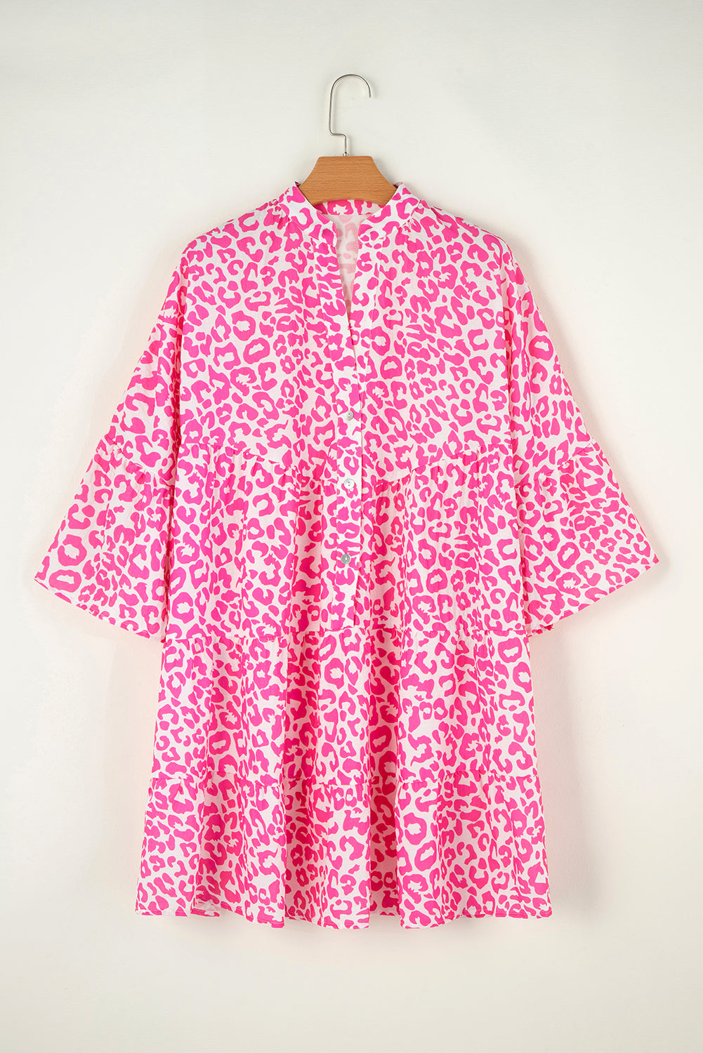 pink leopard print smock dress Pink Leopard Print Smock Dress