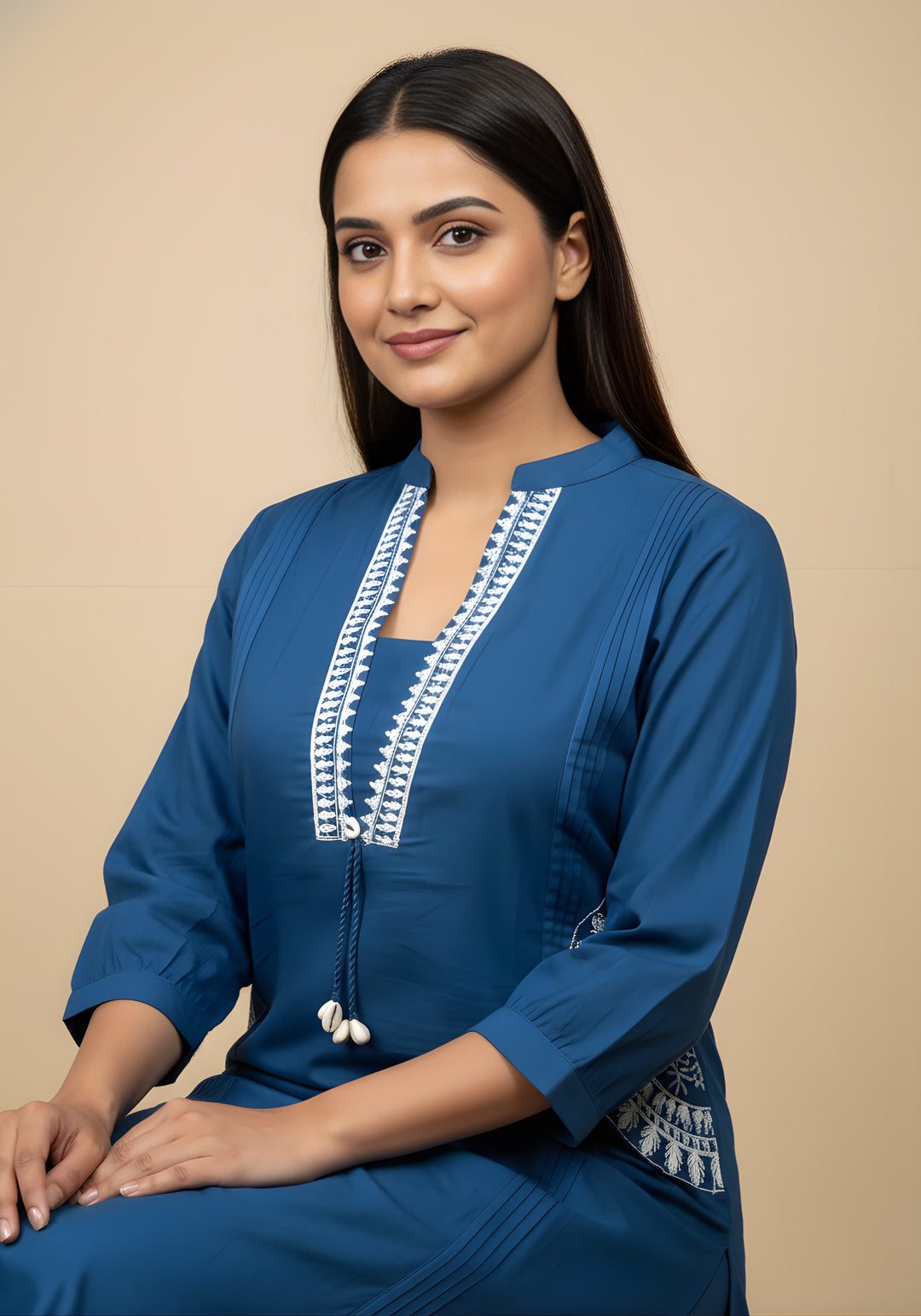 Embroidered Straight Kurta Set with Pants