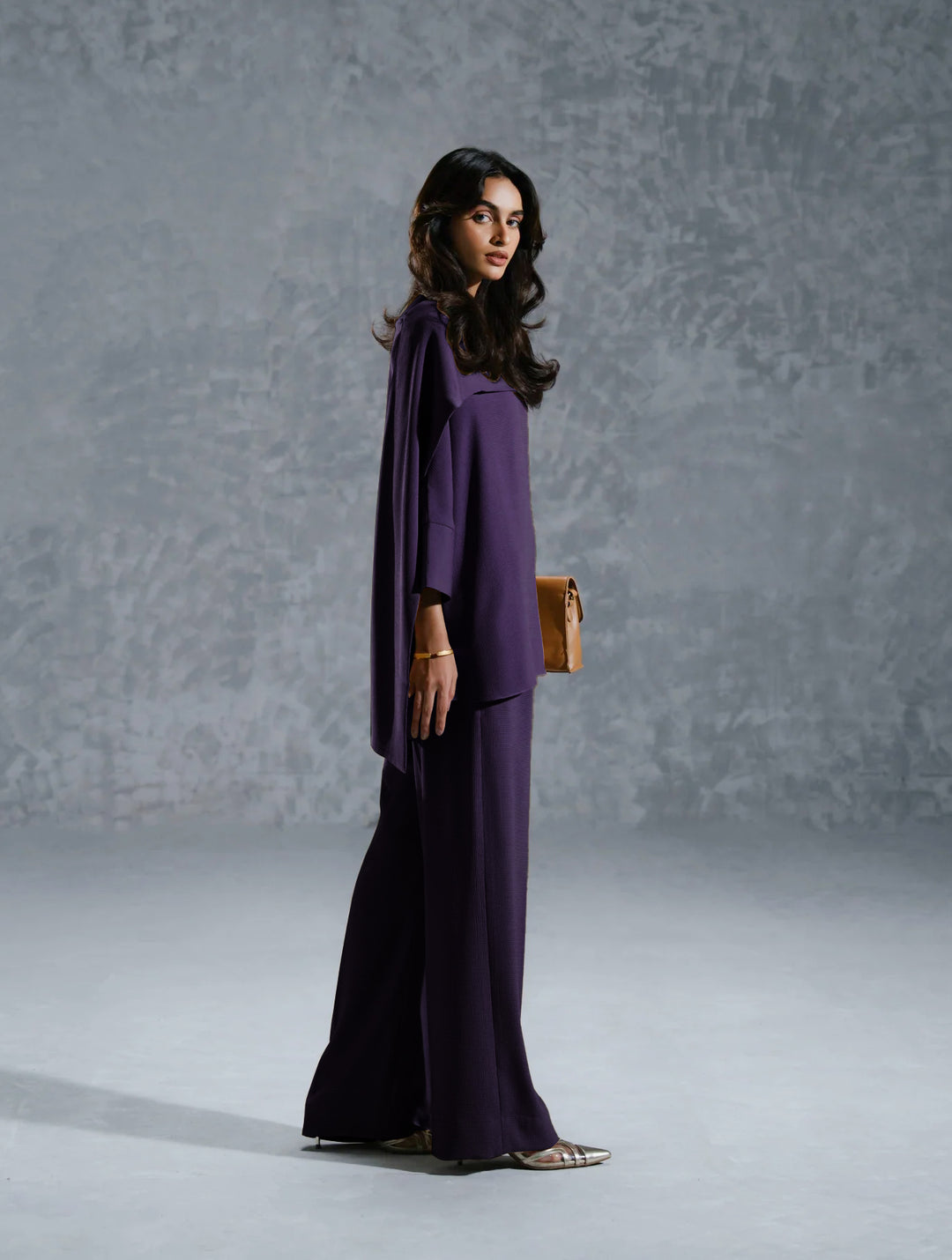 Purple Tailored Buttoned Co-Ord Set | Sophisticated Designer Wear by Errabelly