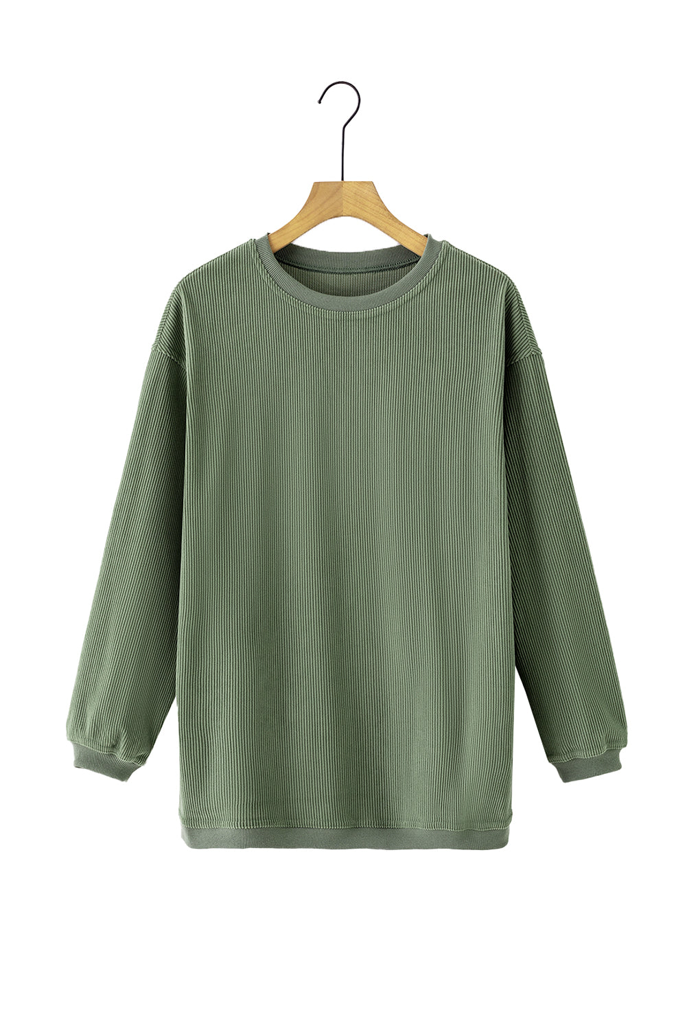 Grass Green Ribbed Corduroy Oversized Sweatshirt