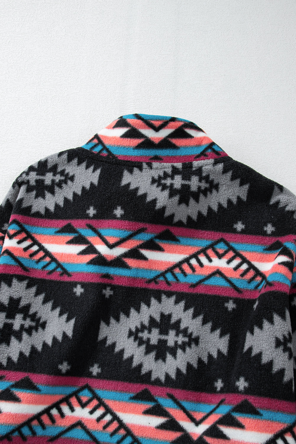 Premium Black Aztec Printed Zip Up Collar Jacket