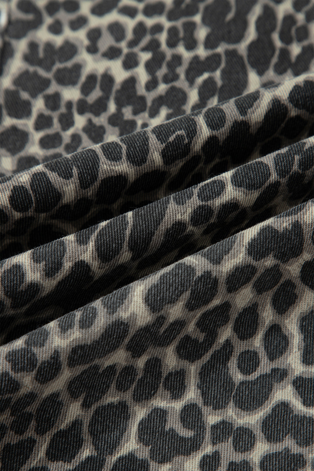 Black Leopard Print High Waist Barrel Jeans