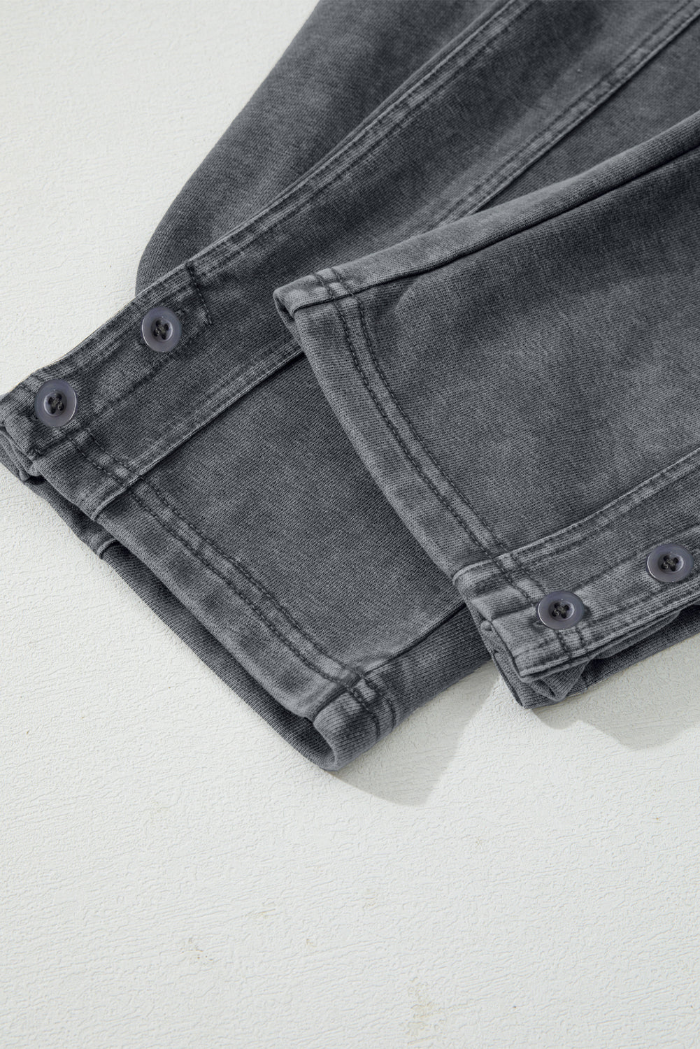 Medium Grey Mineral Wash Jogger Style High Waist Pants