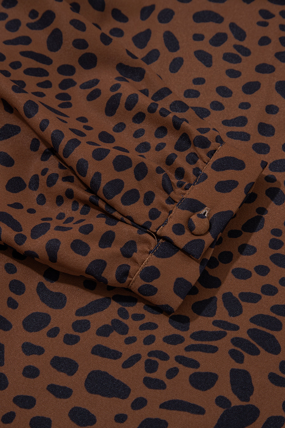 Brown Leopard Print Ruffled Puff Sleeve Blouse