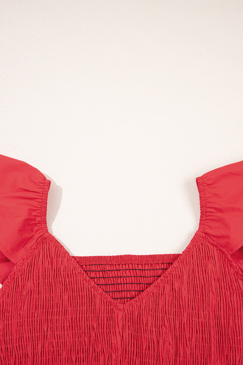 Pink V Neck Flutter Sleeve Smocked Bodice High Waist Ruffle Maxi Dress