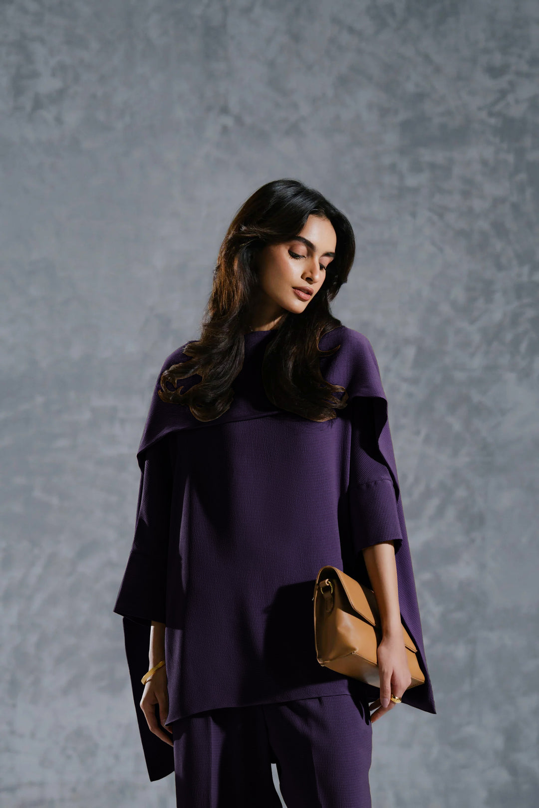 Purple Tailored Buttoned Co-Ord Set | Sophisticated Designer Wear by Errabelly