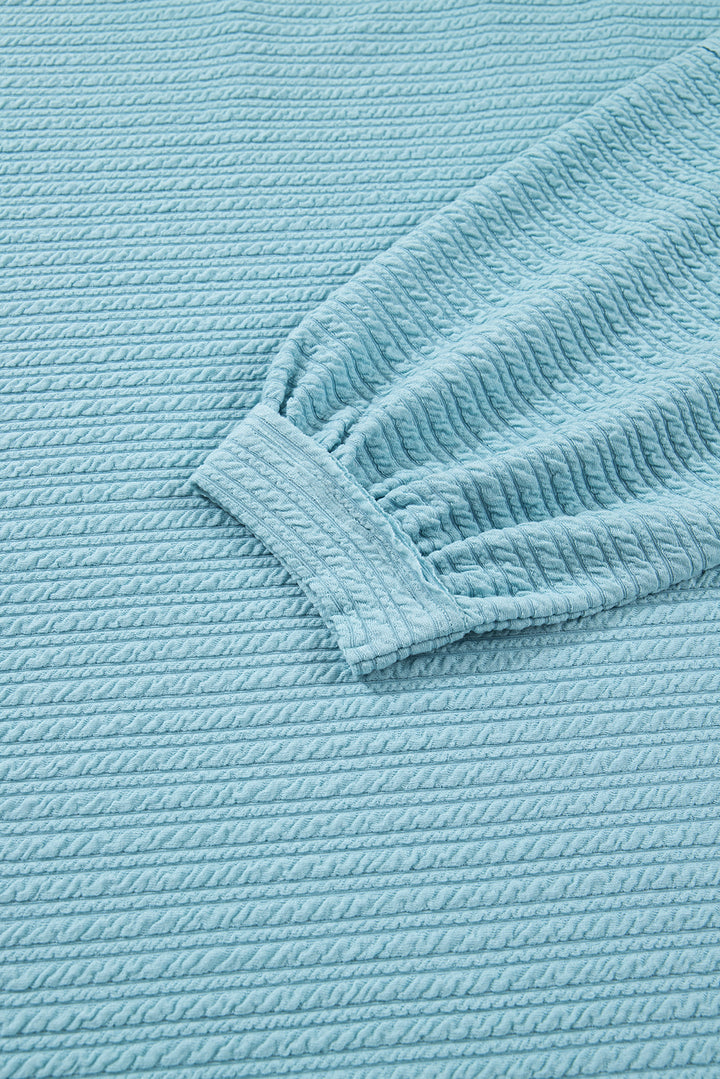 Light Blue Textured Drop Shoulder Plus Size Knit Top