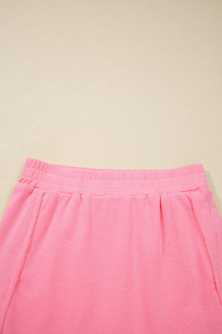 Sky Blue Slim Tank Top Elastic Waist Mini Skort 2pcs Outfit