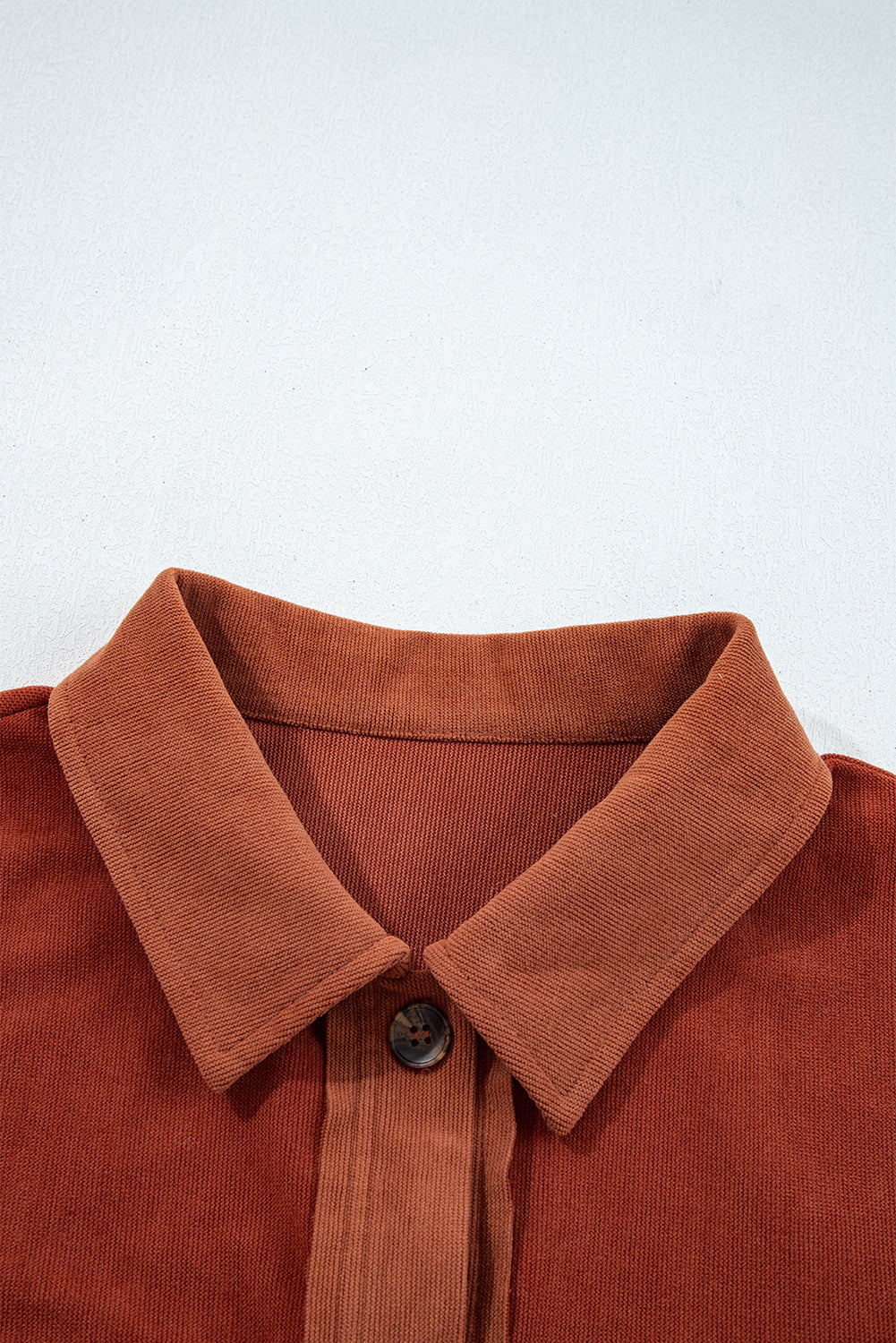 Gold Flame Velvet Flap Pockets Drop Shoulder Casual Shacket