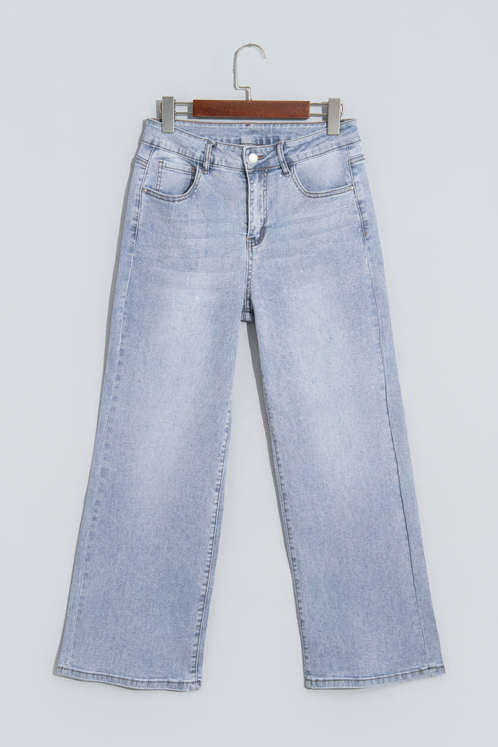 Beau Blue Sparkle Detail Western Casual Shift Jeans
