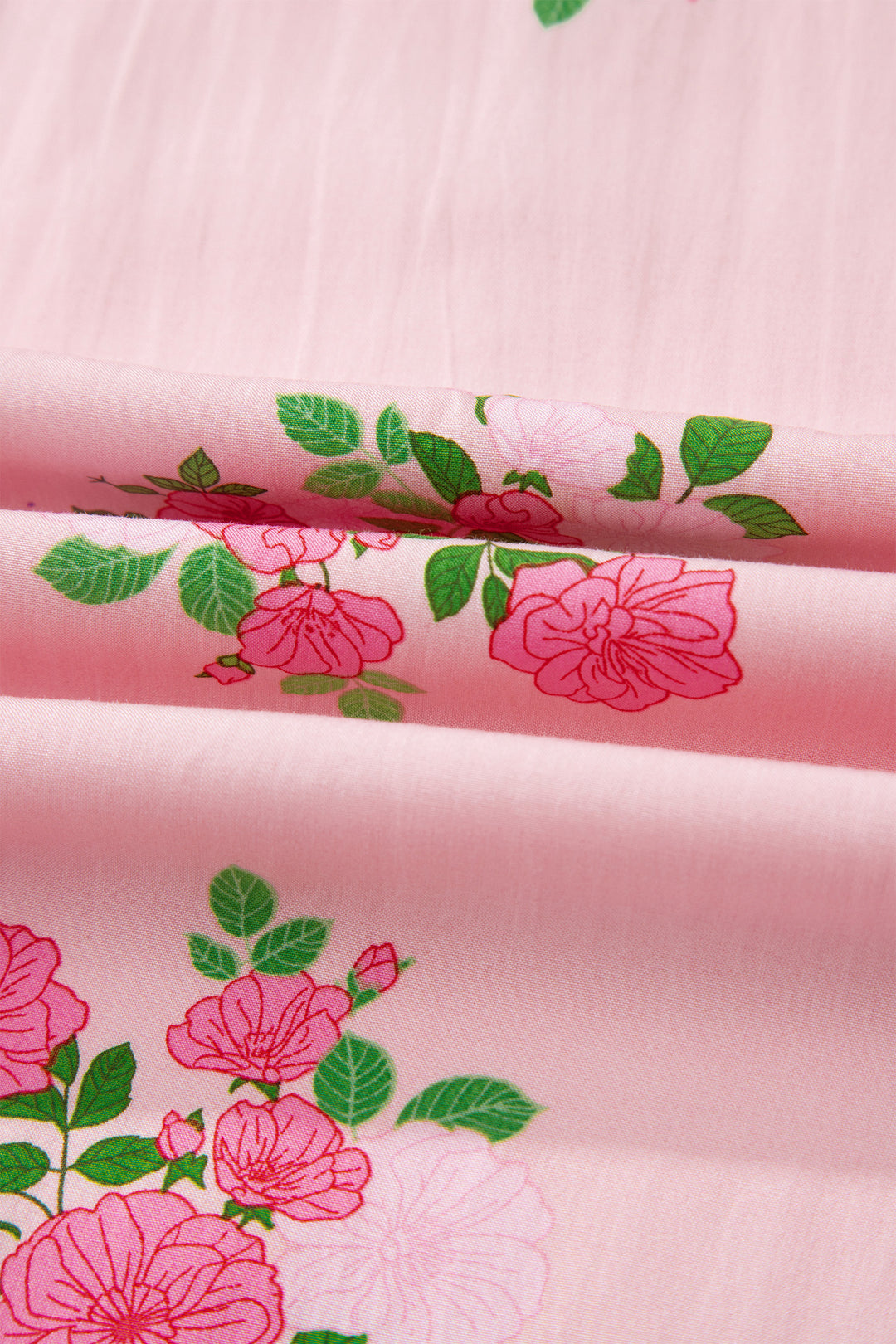 Pink Notched Neck Flutter Short Sleeve Floral Print Maxi Dress