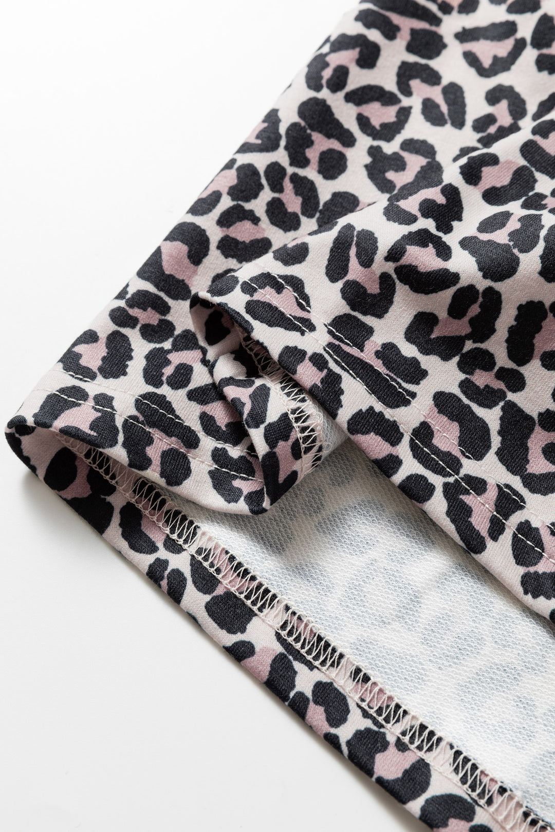 Khaki Leopard Print Half Zip up Blouse