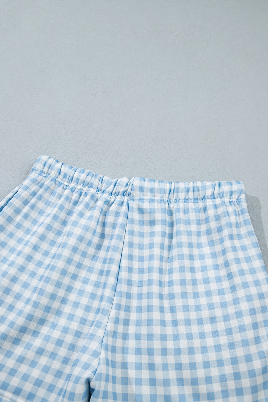 Yellow Plaid Baggy Pullover Drawstring Casual Shorts 2pcs Outfit