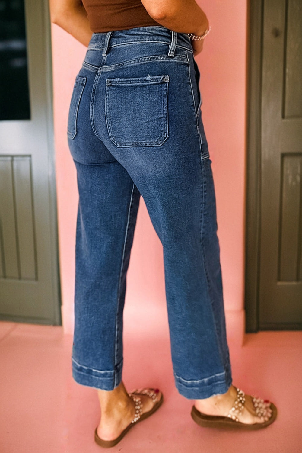 Ashleigh Blue Cropped High Rise Wide Leg Jeans