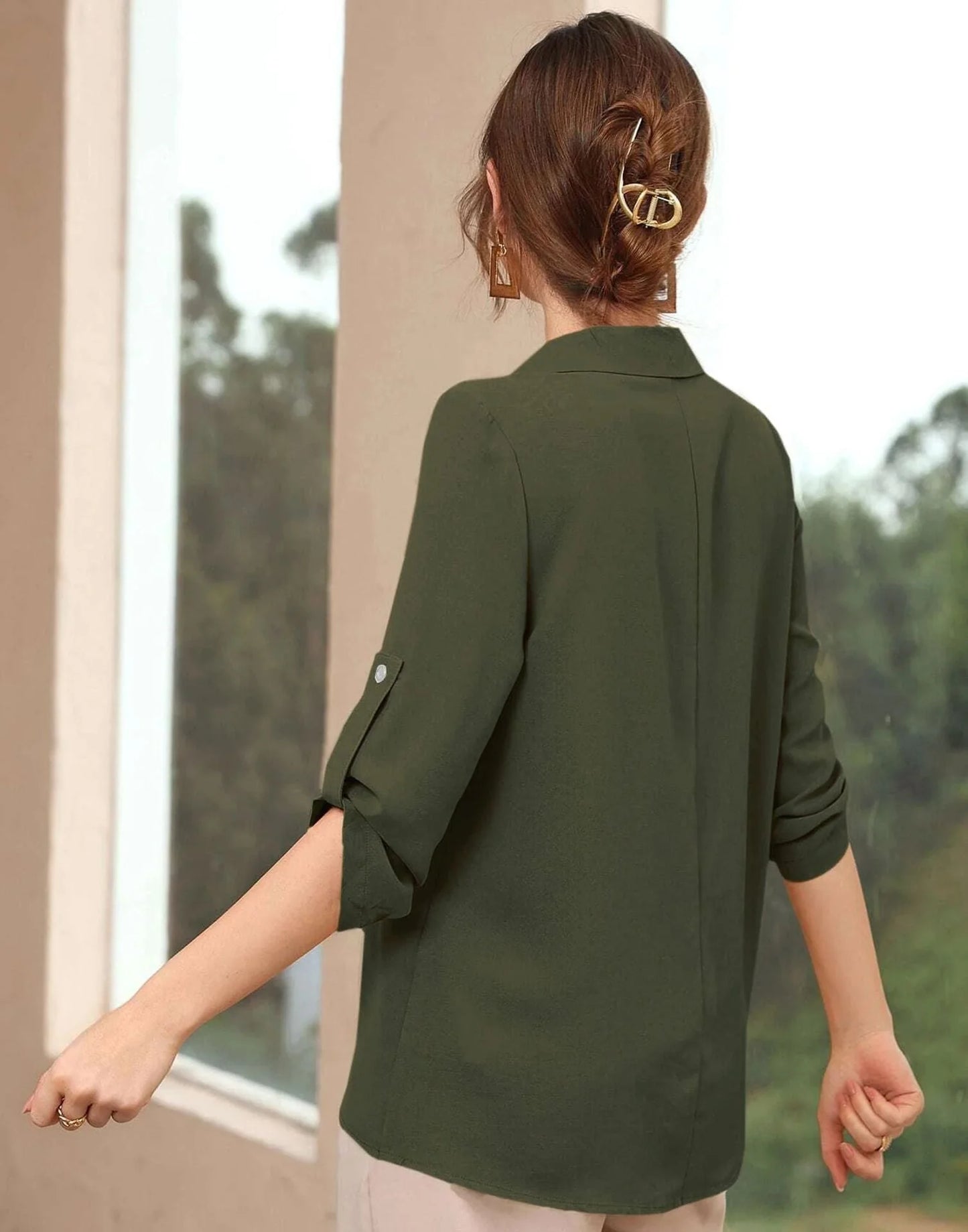 Dark Green Plain Top | Women