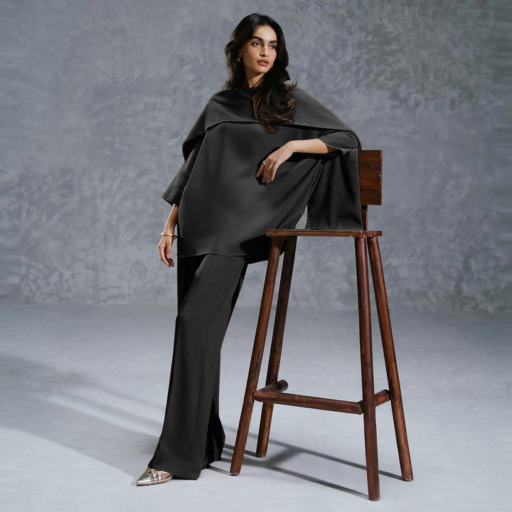 Black Modest Premium Co-Ord Set | Sophisticated &amp; Comfortable Style
