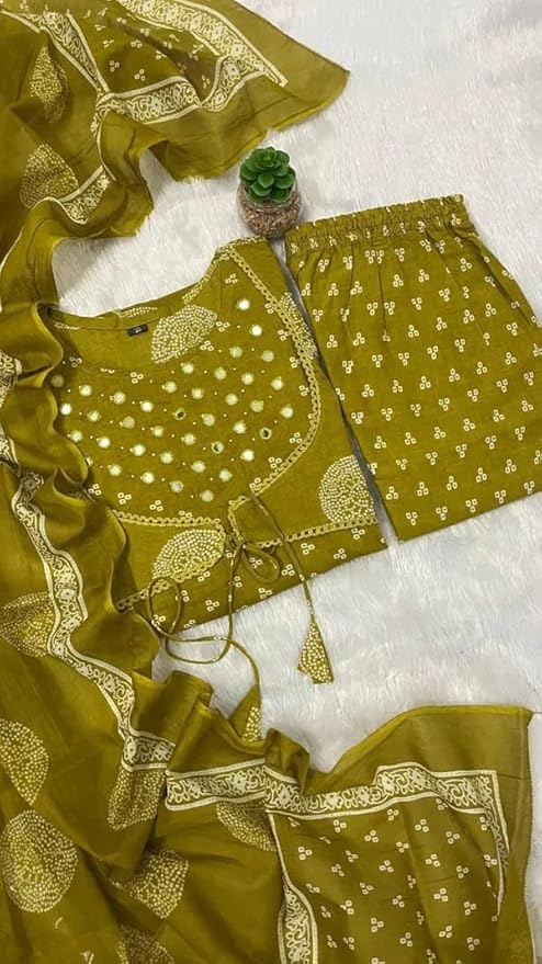 Printed Anarkali Kurta Set with Dupatta