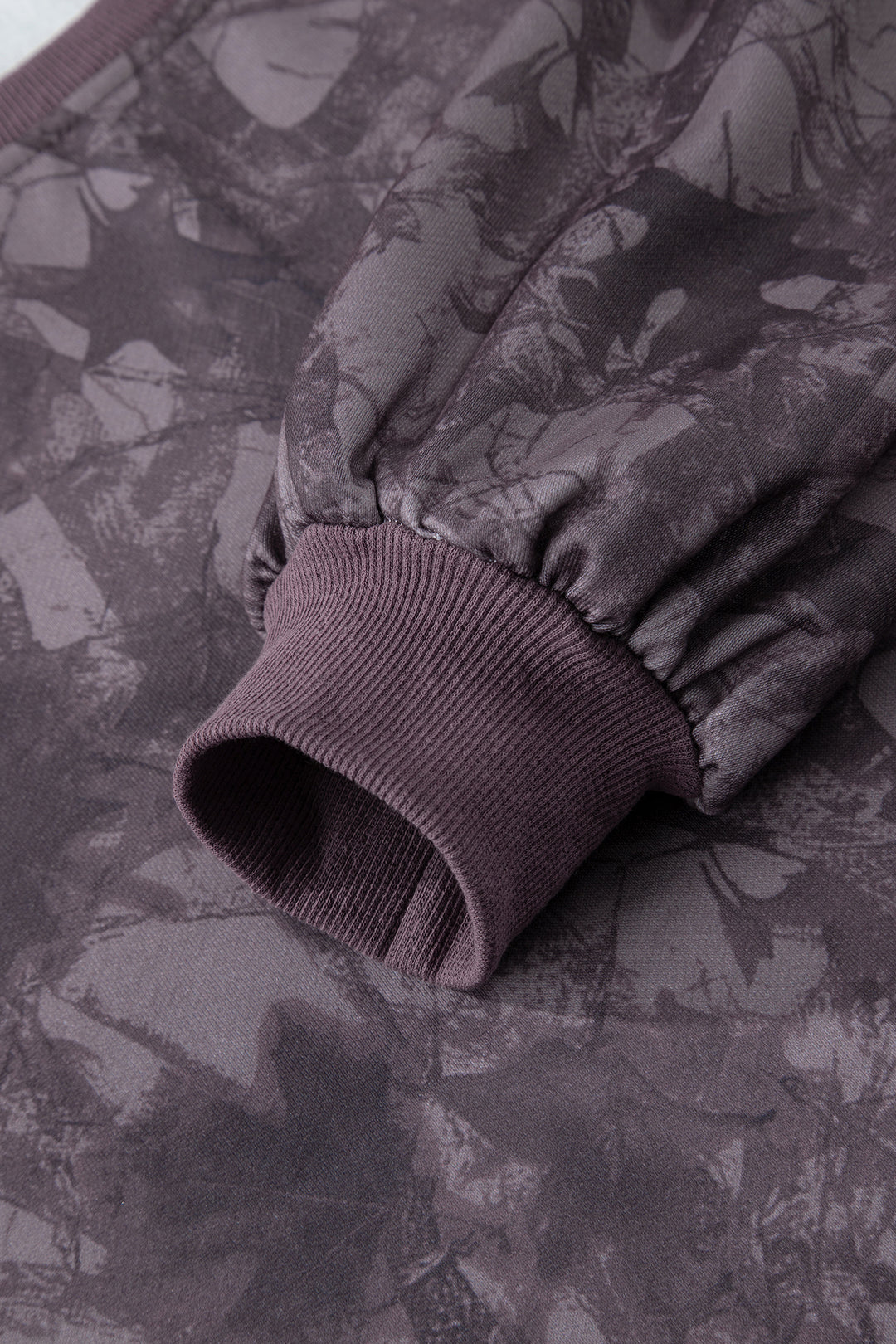 Brown Abstract Woodland Camo Print Baggy Pullover Drawstring Shorts Set