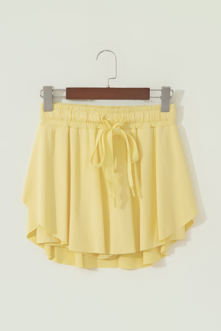Bonbon Drawstring High Waist Lined Tennis Skort