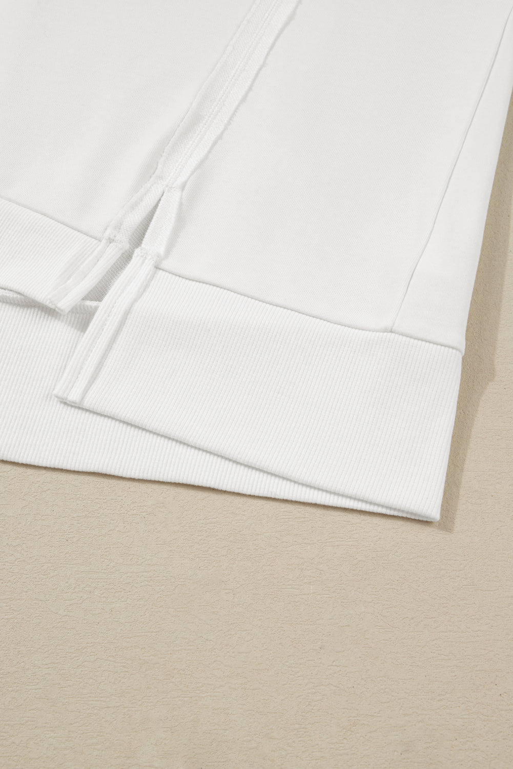 White Plus Size Exposed Seam Detail Contrast Dot Floral Patchwork Sleeve Sweatshirt