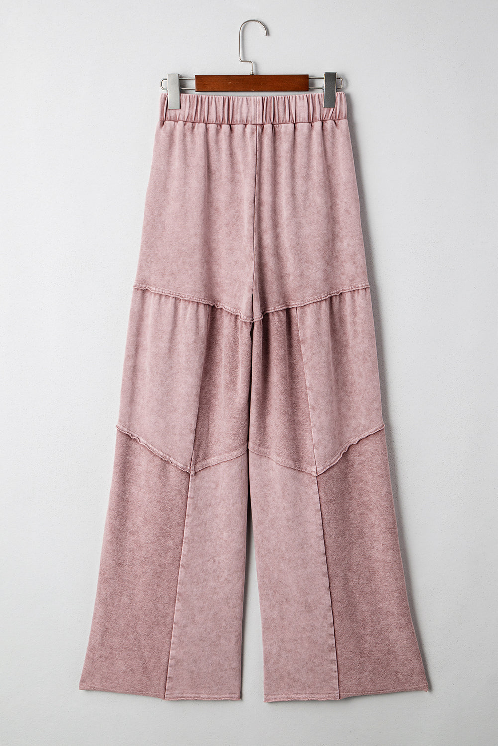 Careys Mineral Wash Tiered Wide Leg Patchwork Drawstring Pants