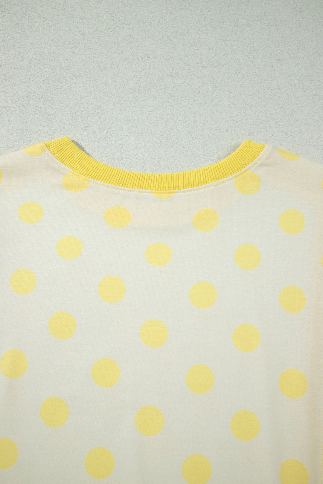 Yellow Color Block Patchwork Polka Dot Wide Leg Pant Set