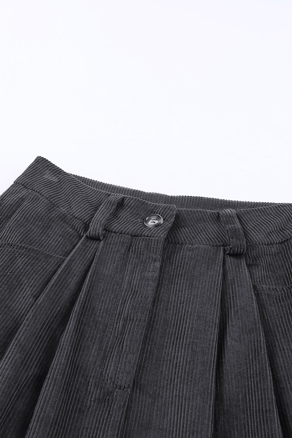 Gray Corduroy High Waist Straight Leg Pants| Women